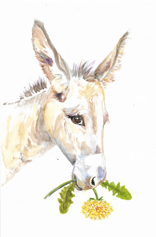 Donkey and Flower by MARJANSART