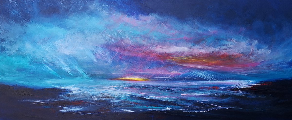 A Break in the Clouds - seascape, emotional, panoramic by Mel Graham