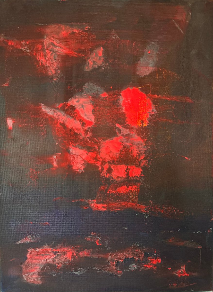 Abstract Oil Painting By Tanya Bilous, 12 X 16", March, Original Artwork