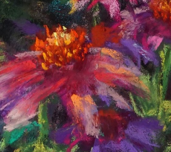 Grandma's flowers | Original Pastel Painting