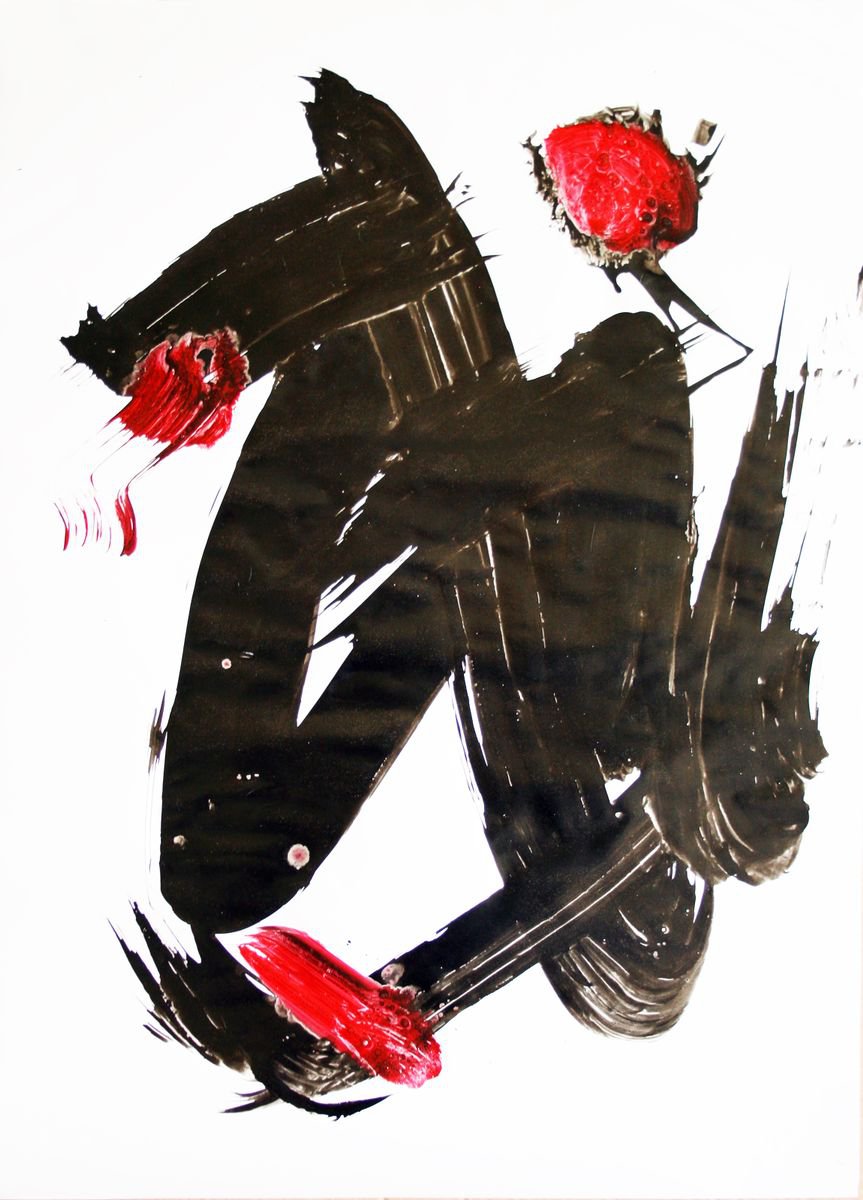 Black & Red III / ORIGINAL PAINTING by Salana Art Gallery