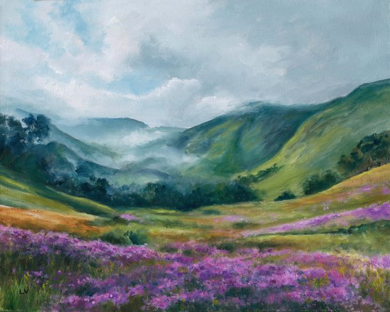 Purple flowers in the meadow