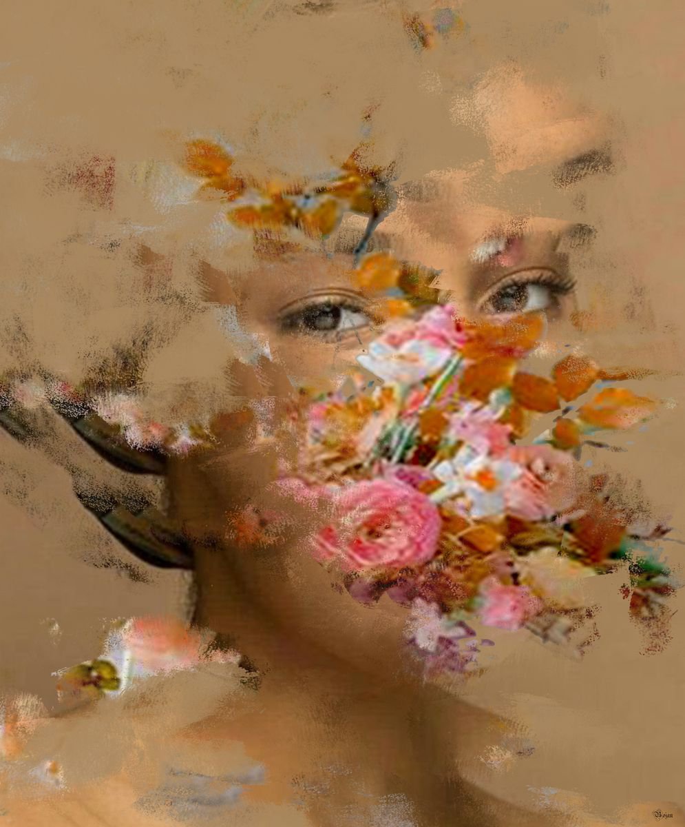 Illustrative Portrait Photograph By Bojan Jevtic, 36 X 43, Come Into Bloom ????, Original Artwork
