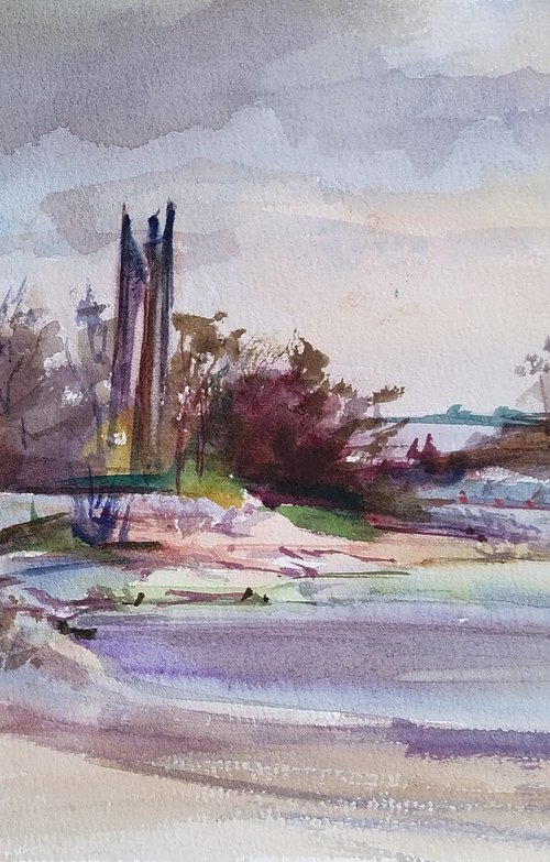 Plein air sketch of Helsinki. Finland by Irina Bibik-Chkolian