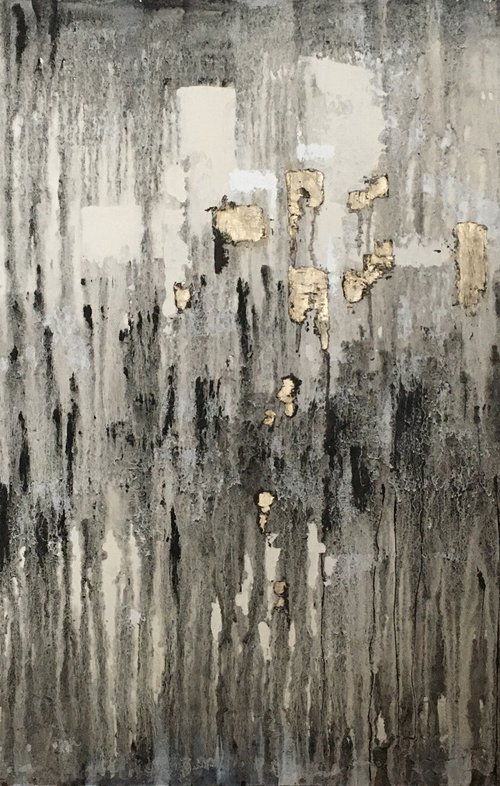 Painting in gray. 48 X 32 inches. by CM