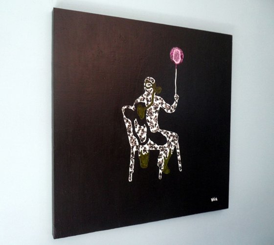 Seated man with balloon (SOLD-UK)