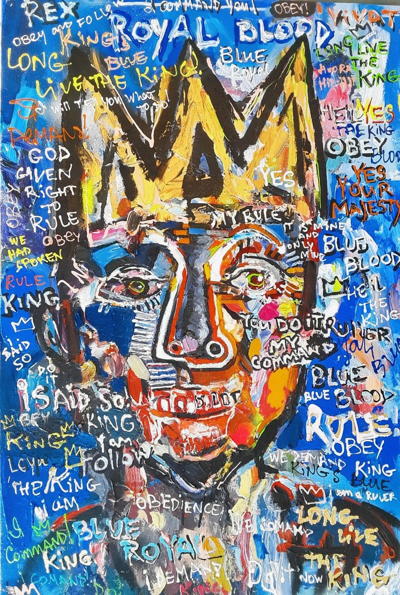 Urban And Pop Portrait Oil Painting By Ruslan Khais, 24 X 36", Royal Blood, Original Artwork