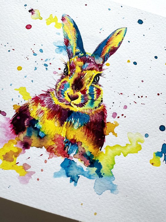 Colourful Watercolour Rabbit