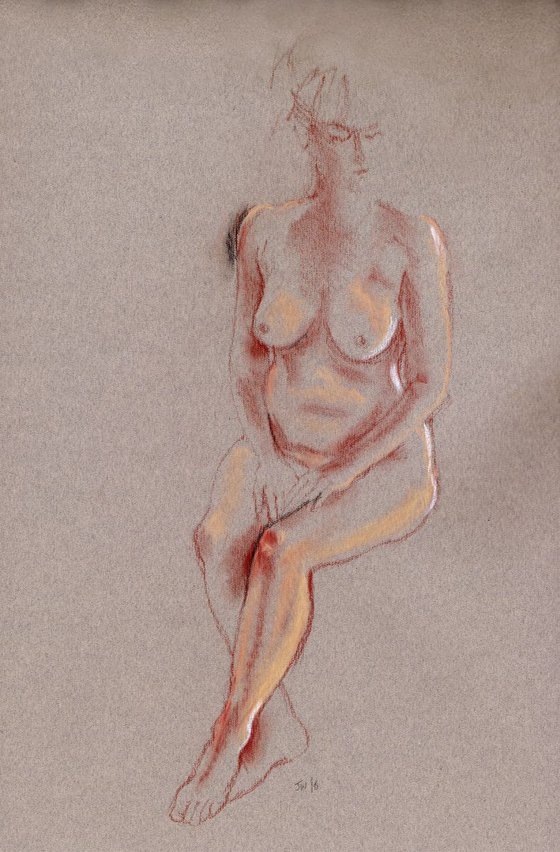 Nude seated, looking to left