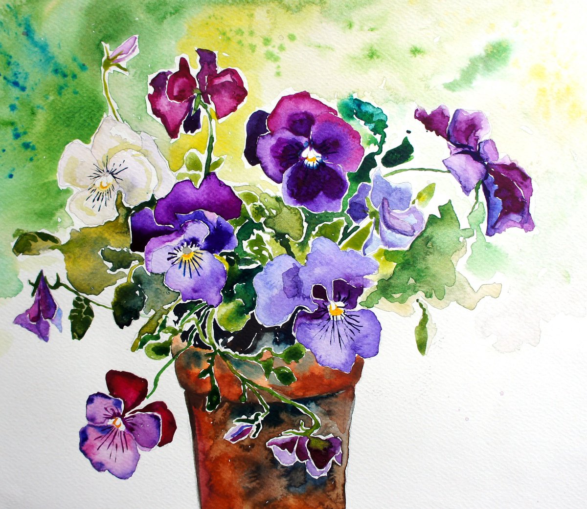 Pansy Pot by Julia  Rigby