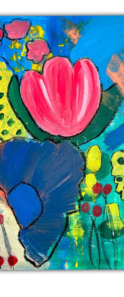 "Where Flowers Remember" 36x24" by Fatima Rezqi