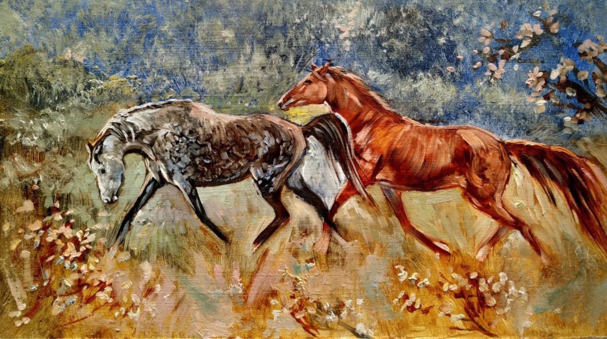 Meadow mares by Elina Vetrova
