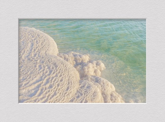 Dead Sea. The shore is salty.