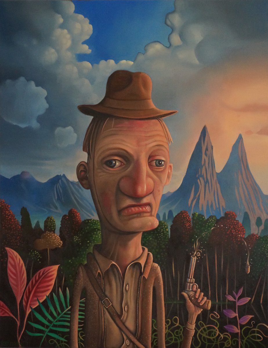 Naive Oil Painting , The Stone Cold Mystery By Rory Mitchell, 28 X 35, Artwork For Sale On Artfinder