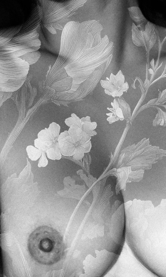 Floral Embrace. Nude.
