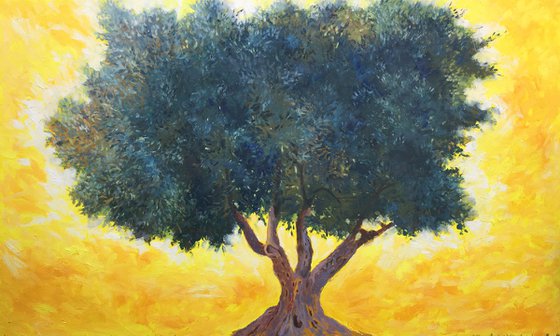 Olive Tree painting, original oil artwork