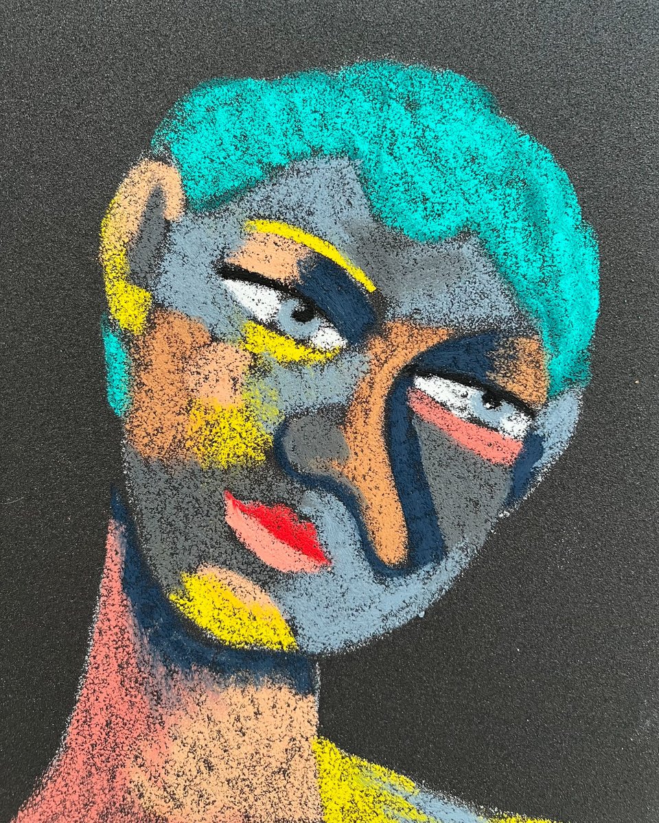 Naive Portrait Pencil Drawing By Mariia Anshakova, 9 X 11", Pilot, Original Artwork