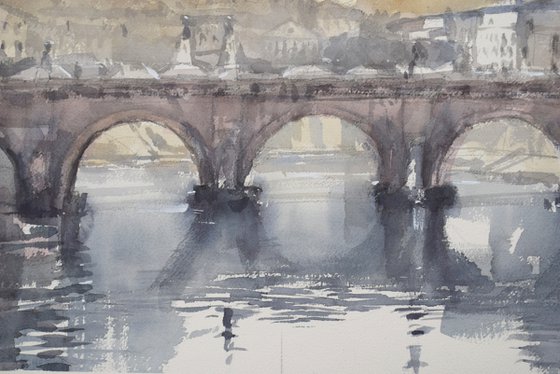 The angels' bridge in Rome (  Ponte Sant'Angelo )