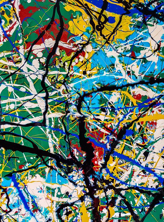 - Spring mood - JACKSON POLLOCK style enamel on canvas