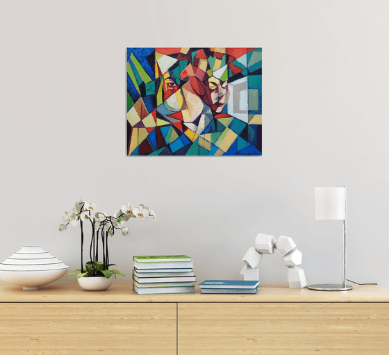 Cubism - Look (40x50cm, cubism, oil painting, ready to hang)