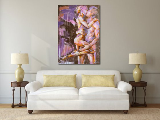 Painting Dance of Passion,  nudes man and woman