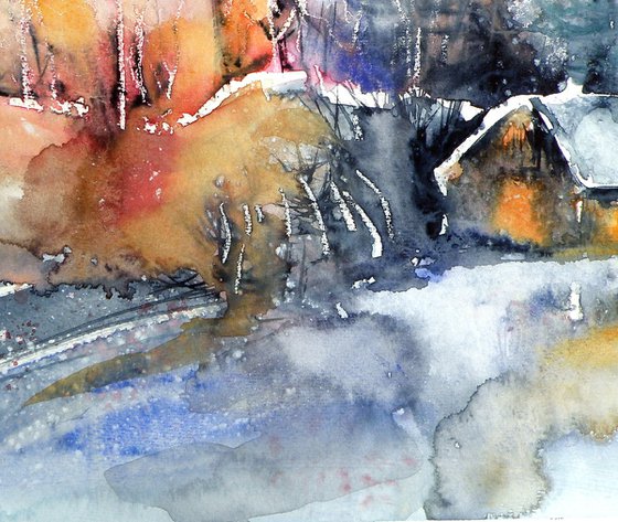 House in the winter forest