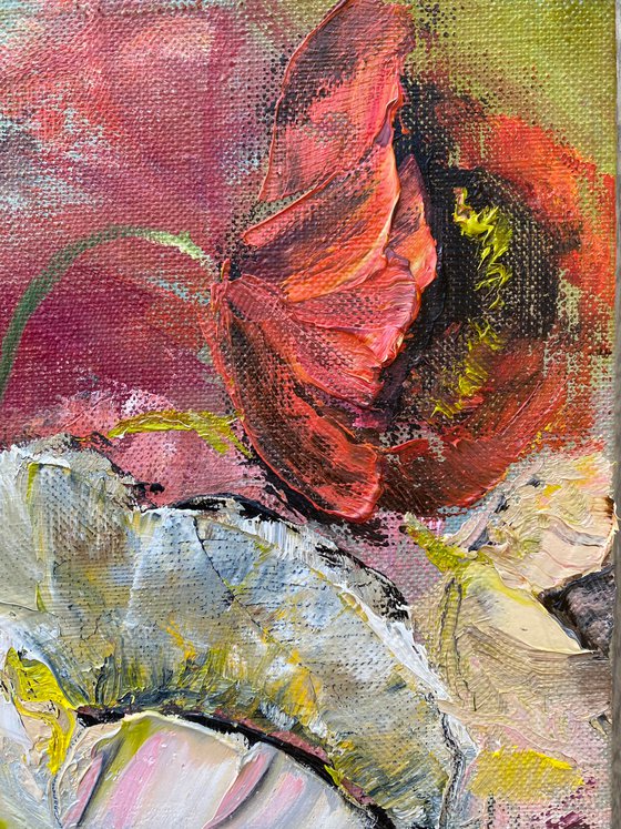 SUNNY POPPIES-original painting on canvas