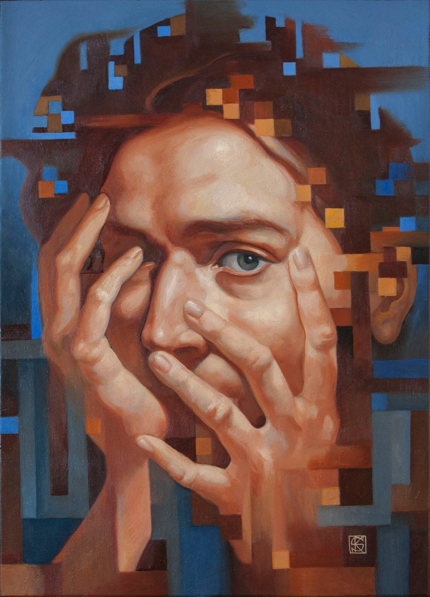 Expressive Oil Painting , Virtual Dissolution By Yaroslav Kurbanov, 27 X 31, Artwork For Sale On Artfinder