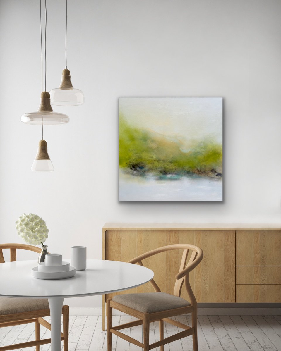 Abstract Landscape Acrylic Painting By Kirsten Schankweiler, 31 X 31", In The Heart Of Nature No. 7, Original Artwork