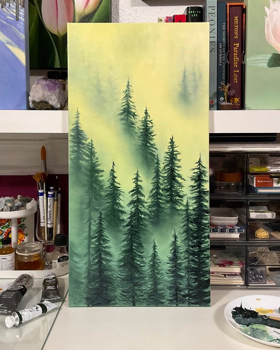 Mist at Down. Atmospheric Landscape