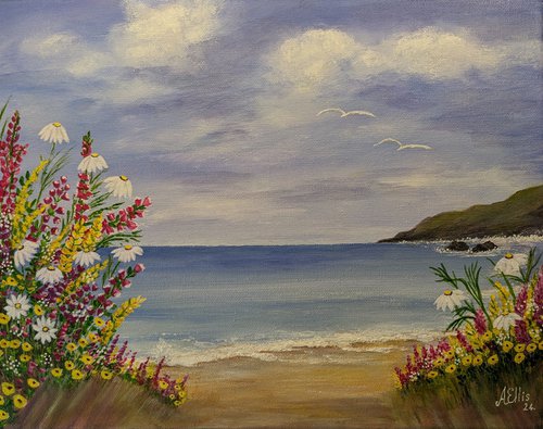 Spring Flowers by the Sea by Anne-Marie Ellis