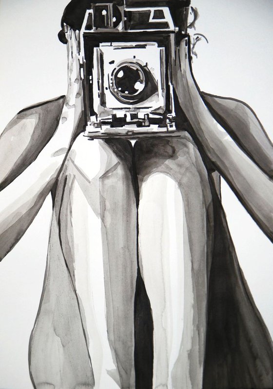 Girl with camera ID # 18/ 42 X 29.7 cm