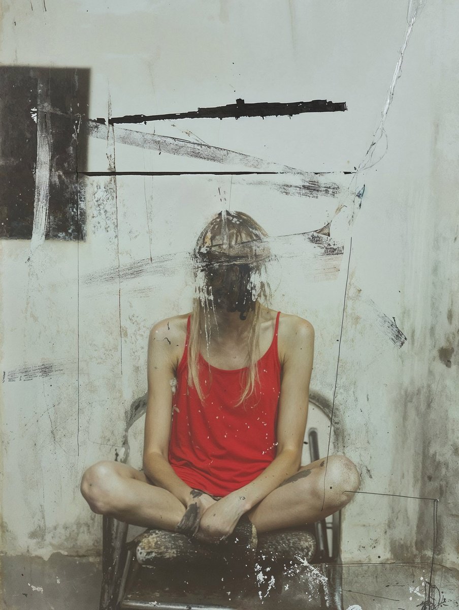 Abstract Portrait Print By Richard Gibson, 13 X 16", Diary Xxii, Original Artwork