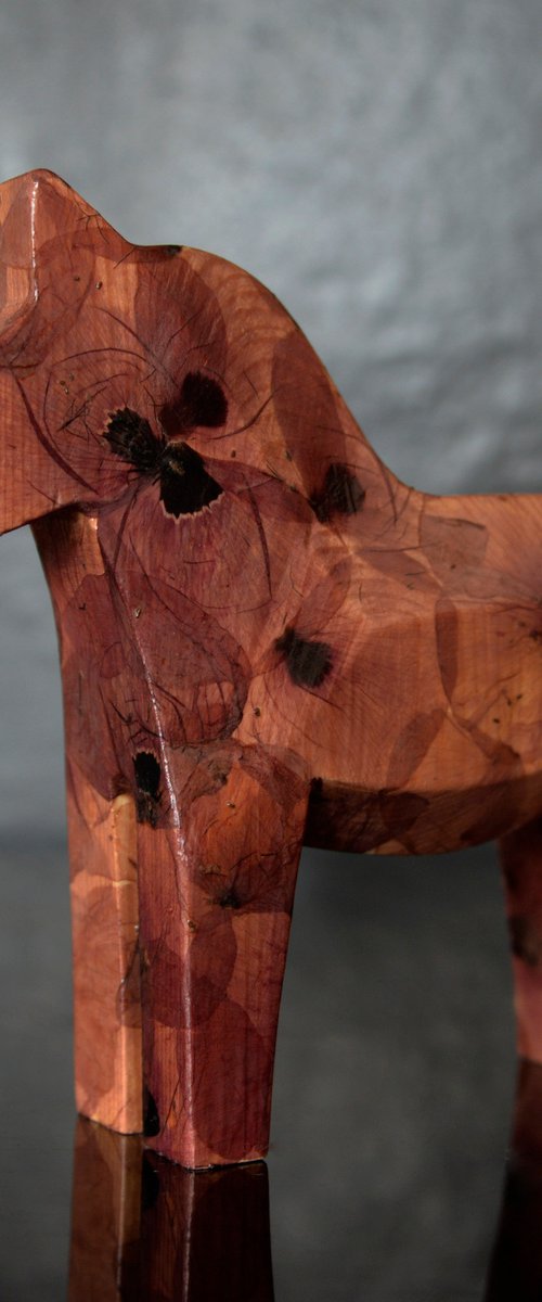 Contemporary Wood & Flower Sculpture, Poppy by K-OD