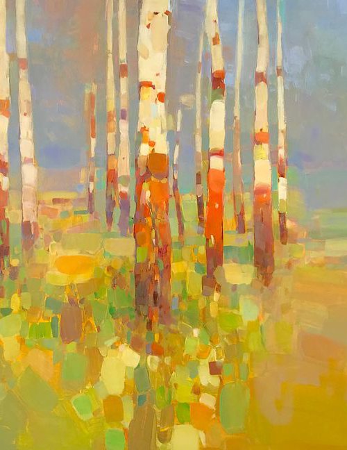 Birches Grove, Original oil painting, One of a kind Signed, Ready to hang by Vahe Yeremyan