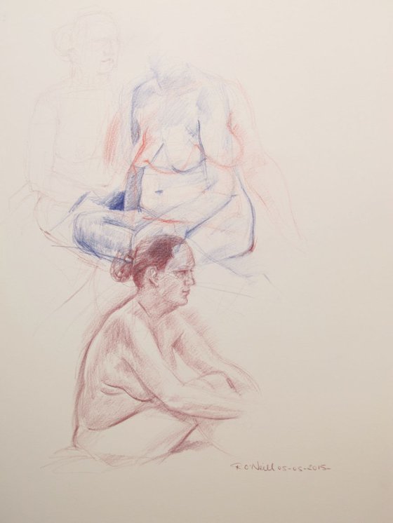 seated female nude