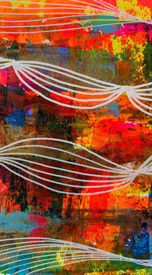 Chain of thoughts! Abstract painting on paper by Amita Dand