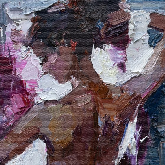 Nude girl oil painting