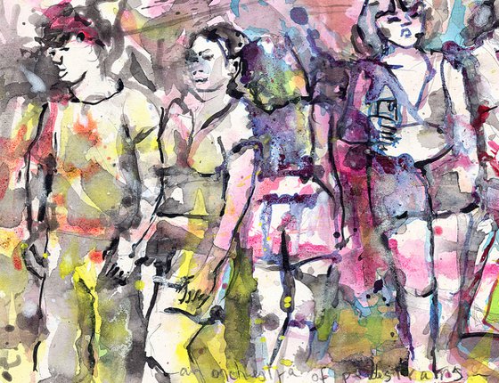 An orchestra of pedestrians
