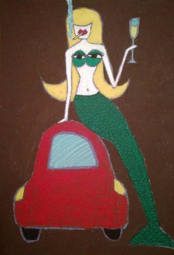 Mermaid celebrate a driver's license