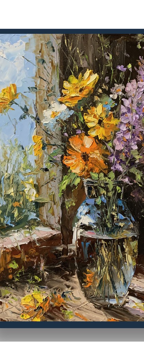 Sunlit Wildflower Bouquet by the Window. by Vita Schagen
