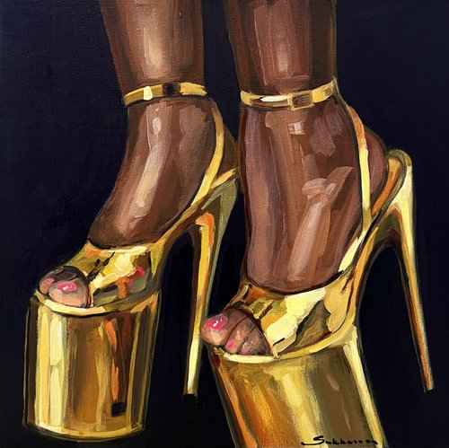 Still Life with Golden Heels by Victoria Sukhasyan