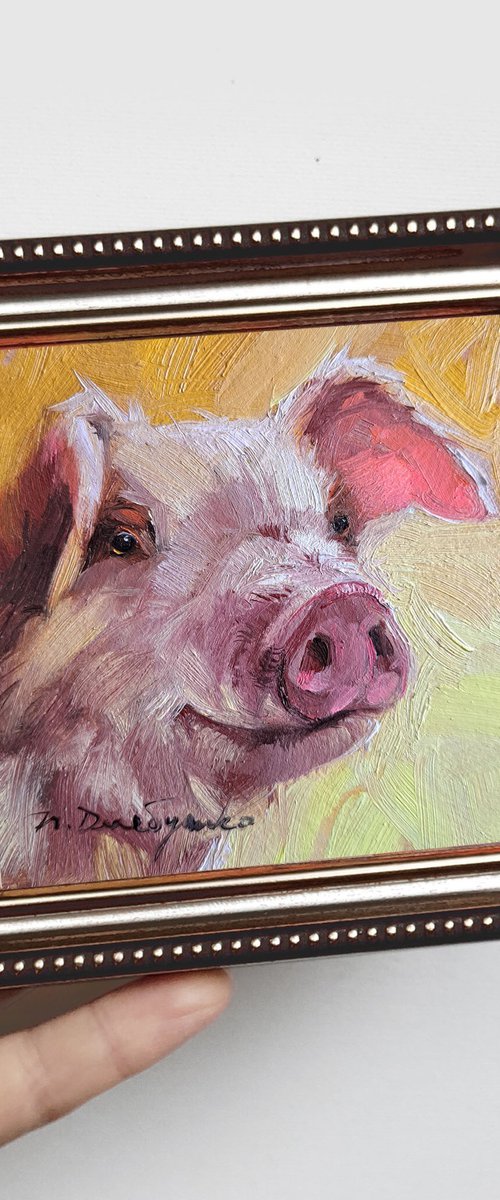Pig painting by Nataly Derevyanko