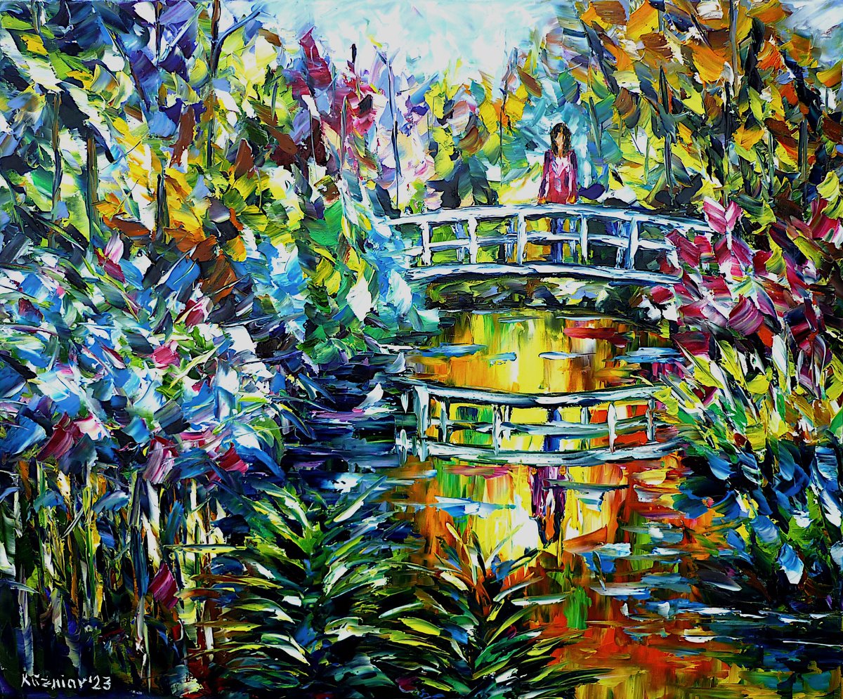 Expressive Oil Painting , The Woman On The Bridge By Mirek Kuzniar, 24 X 20, Artwork For Sale On Artfinder