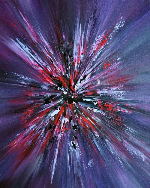 Red Pearl Blue Pearl Dark Violet Explosion by Richard Vloemans