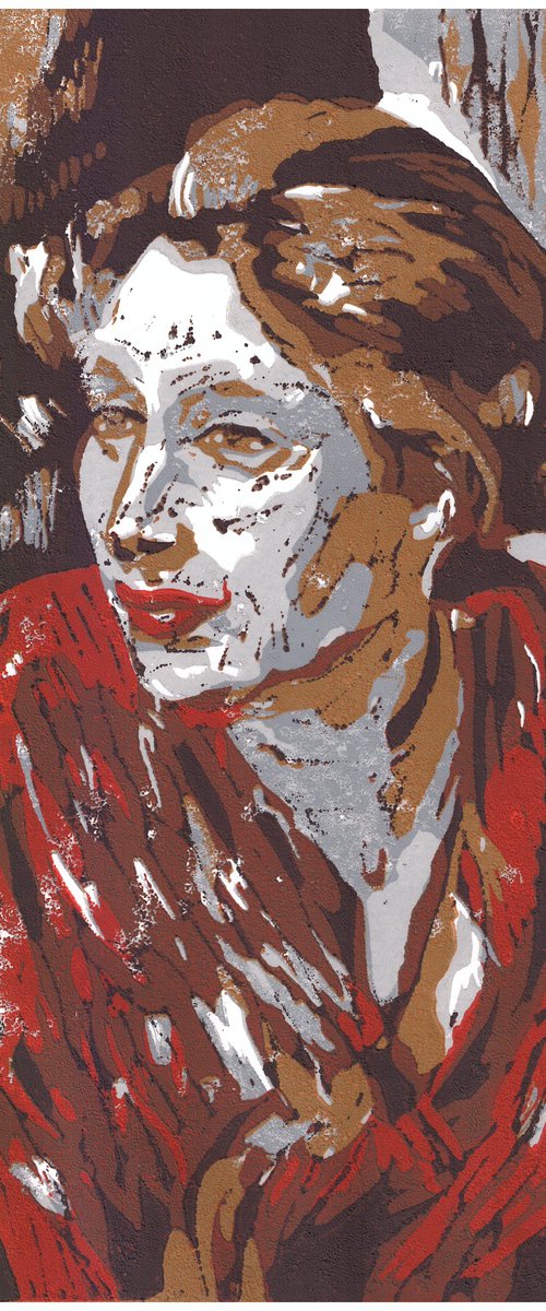 Alexandra Mackensen Linocut by Reimaennchen - Christian Reimann