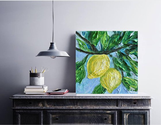 Lemons (20x20x2cm) - Original Acrylic Painting