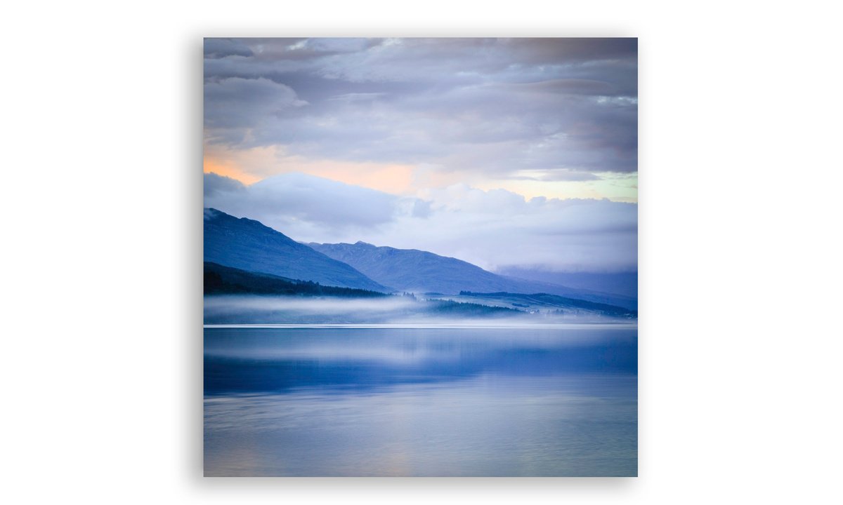 Impressionistic Landscape Photograph By Lynne Douglas, 40 X 40", Last Light At Loch Carron, Original Artwork