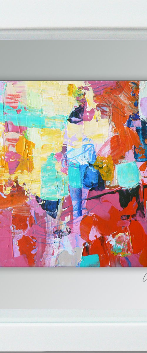 Framed ready to hang original abstract  - Chasing rainbows #6 by Carolynne Coulson