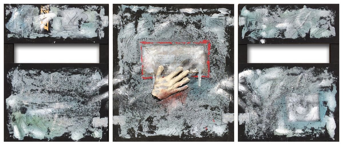 Expressive Abstract Painting By Vincenzo Stanislao, 63 X 28", Breakdown, Original Artwork